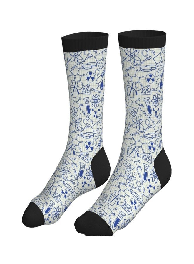 ACDRUING Science Chemistry Geometry Math Nerd Unisex Athletic Crew Cushion Socks For Running And Workout Performance Wicking Cushion Mid-Calf Socks For Men Women - Image 3